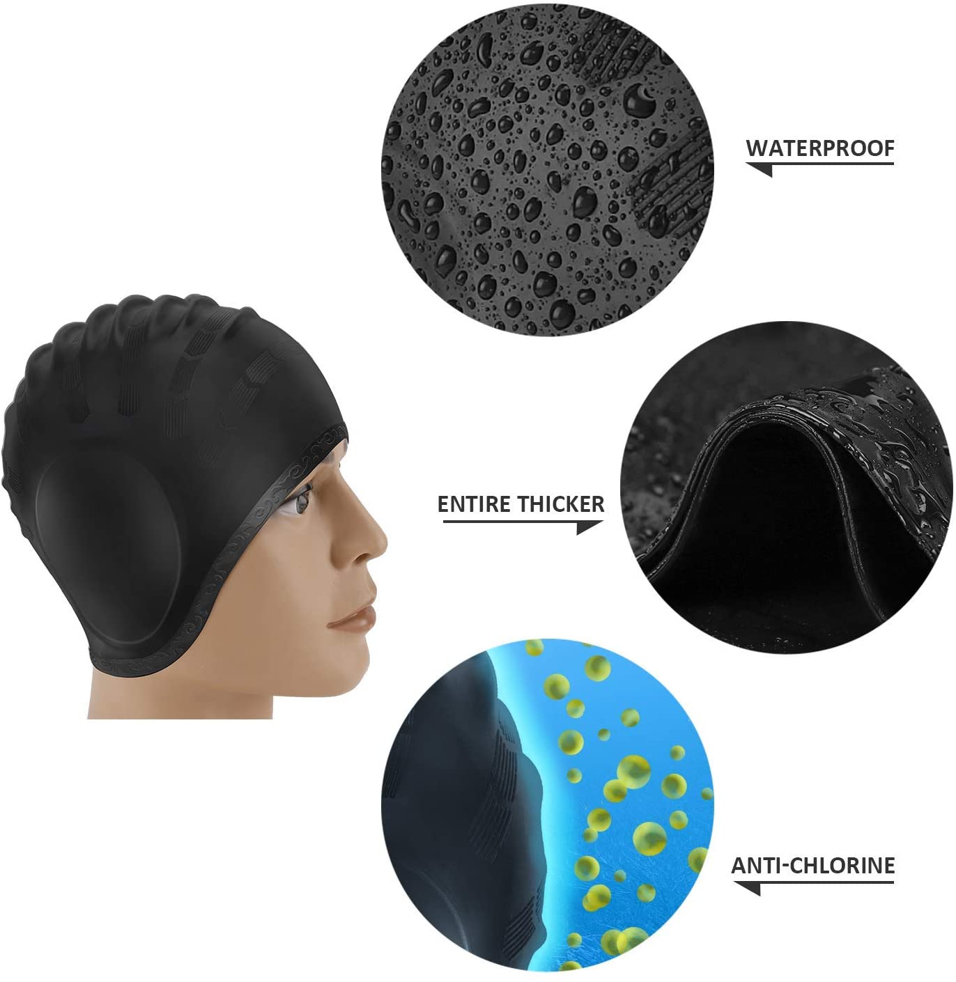 Adults Swimming Caps Men Women - Swim Hat Silicone ulasan dan harga