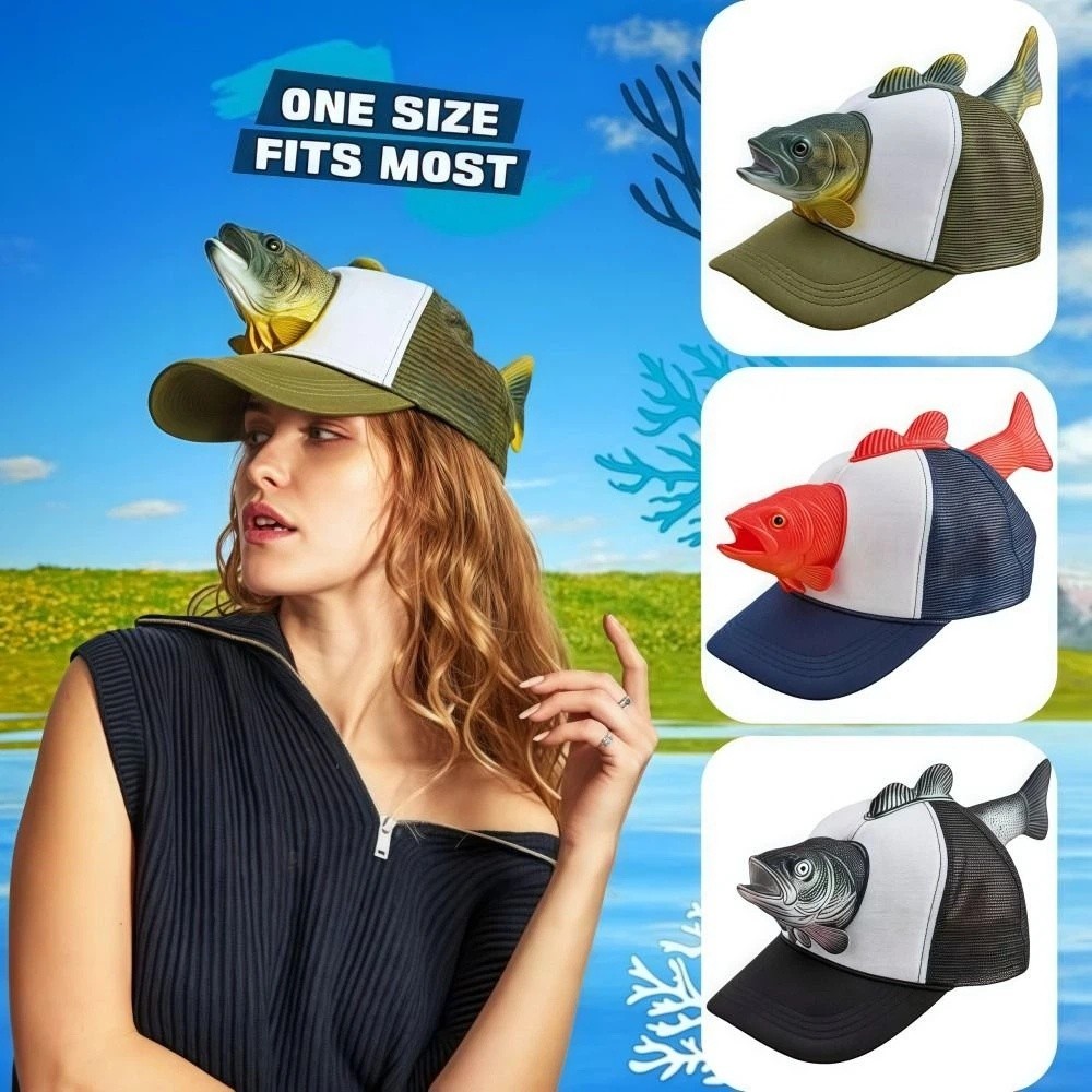 Funny 3D Fish Animal Trucker H - Trucker Cap Mesh ulasan dan harga