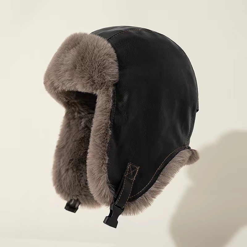 1pcs Men's Winter Retro leathe - Trapper Hat Ear Flap ulasan dan harga