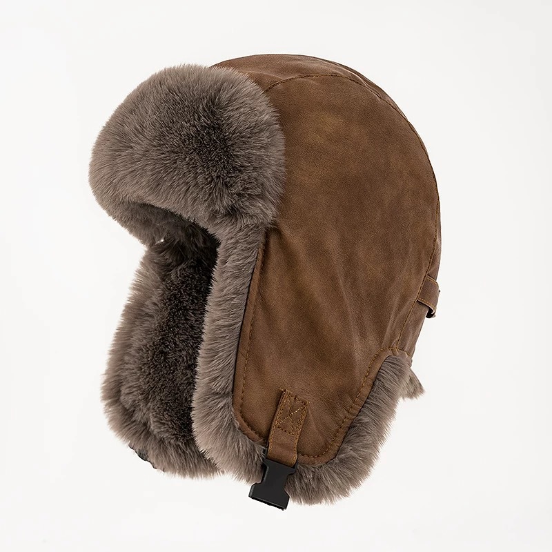 1pcs Men's Winter Retro leathe - Trapper Hat Ear Flap ulasan dan harga