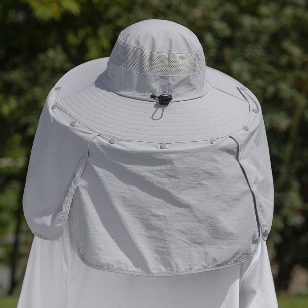 Simple Cloth Men Sun Hat Neck  - Bucket Hat Cotton ulasan dan harga