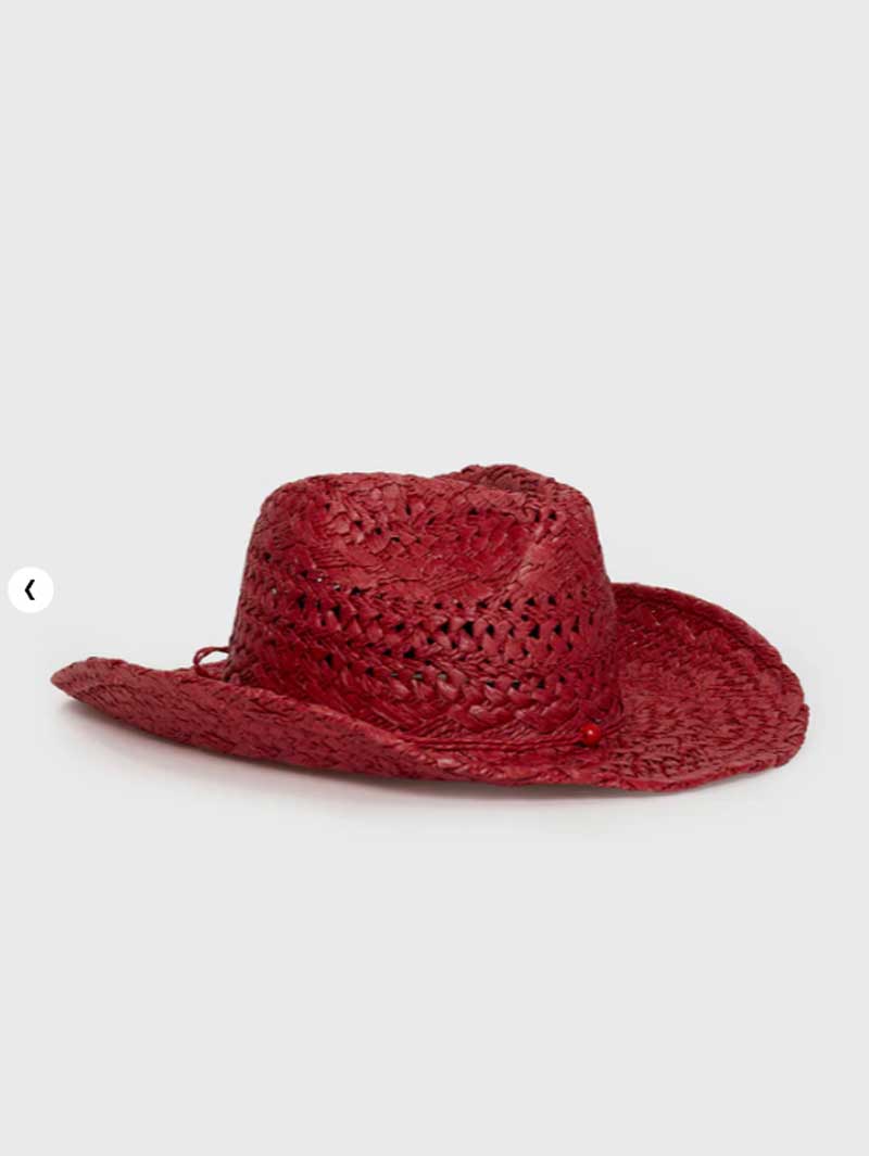 Cowboy hat red hand-painted su - Cowboy Hat Straw ulasan dan harga